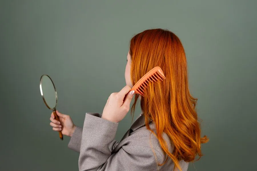 Copper red hairstyle