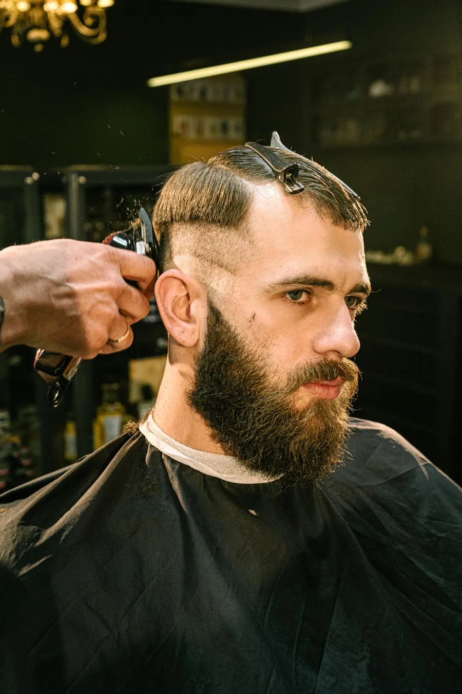 Men's cut and beard grooming