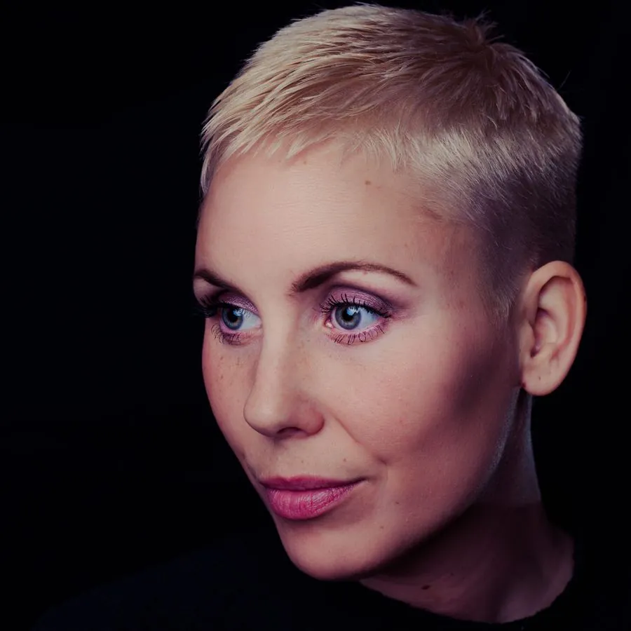 Platinum silver pixie cut